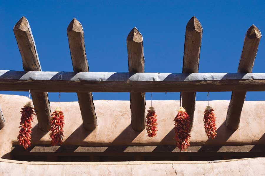 
In the hot Southwest, thick adobe walls help keep heat out. 

